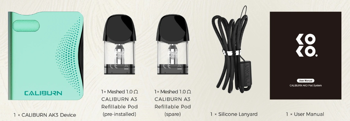 Uwell Caliburn AK3 Kit especificaciones