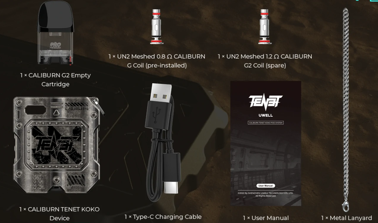 Uwell Caliburn Tenet Koko Pod Kit especificaciones