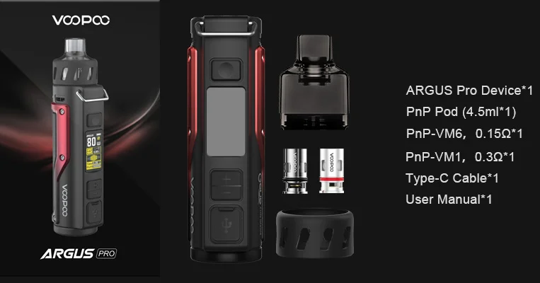 VooPoo Argus Pro Pod Mod Kit Especificaciones