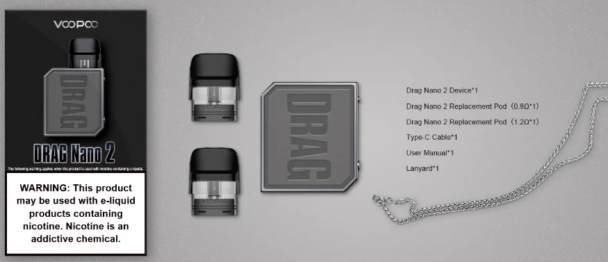 Voopoo Drag Nano 2 Pod Especificaciones