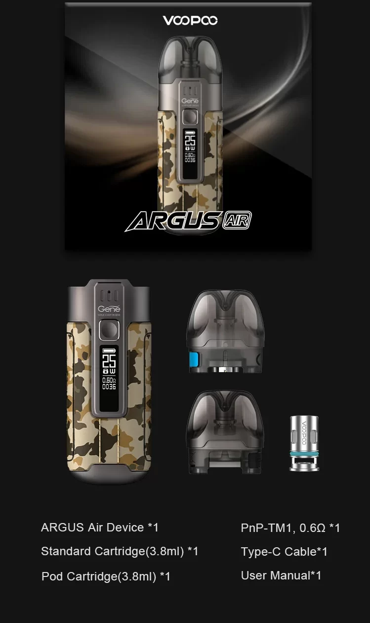 Voopoo argus air especificaciones